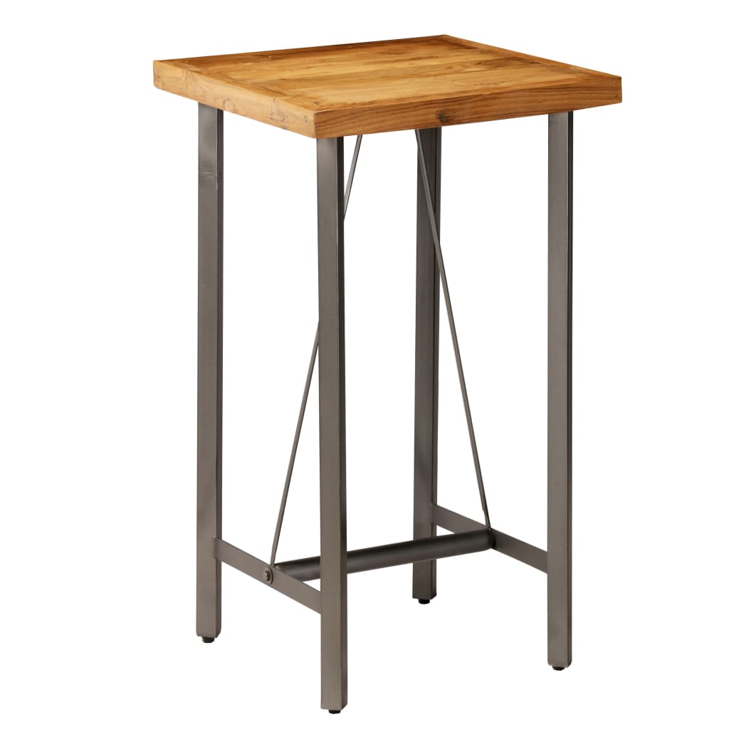 barbord 60x60x107 cm massivt genbrugsteak