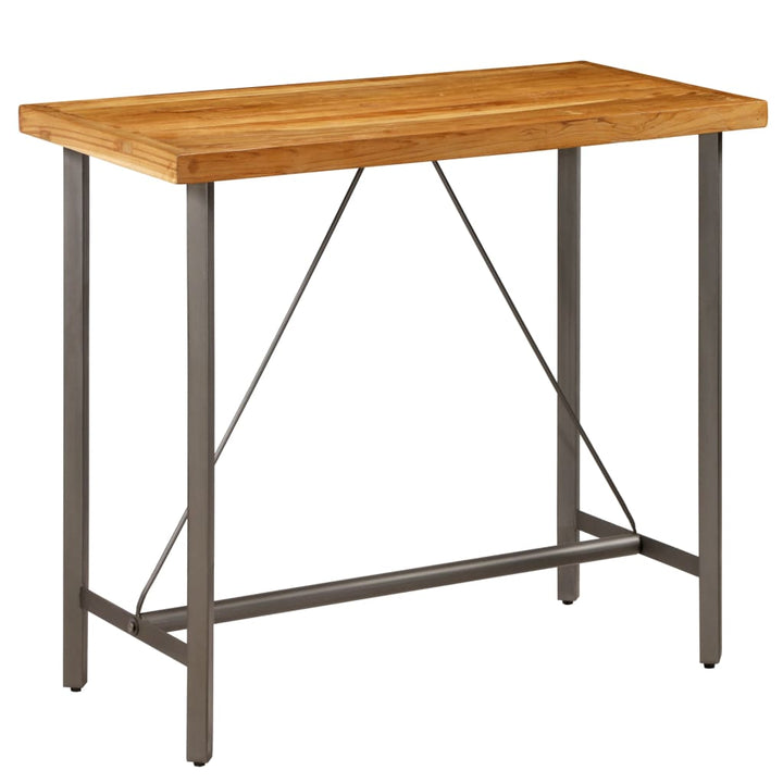 barbord 120x58x106 cm massivt genbrugsteak
