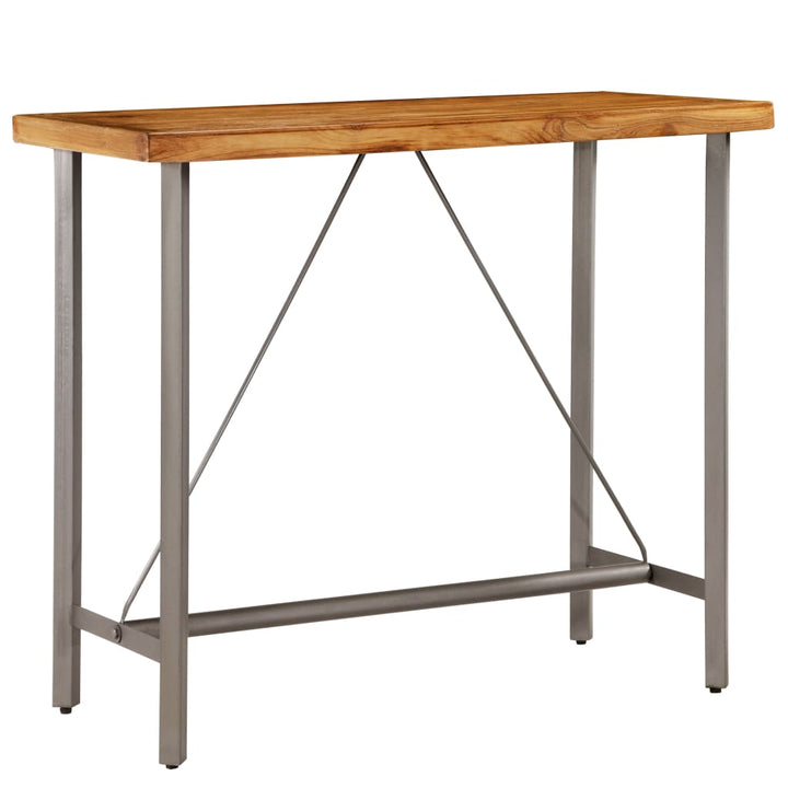 barbord 120x58x106 cm massivt genbrugsteak