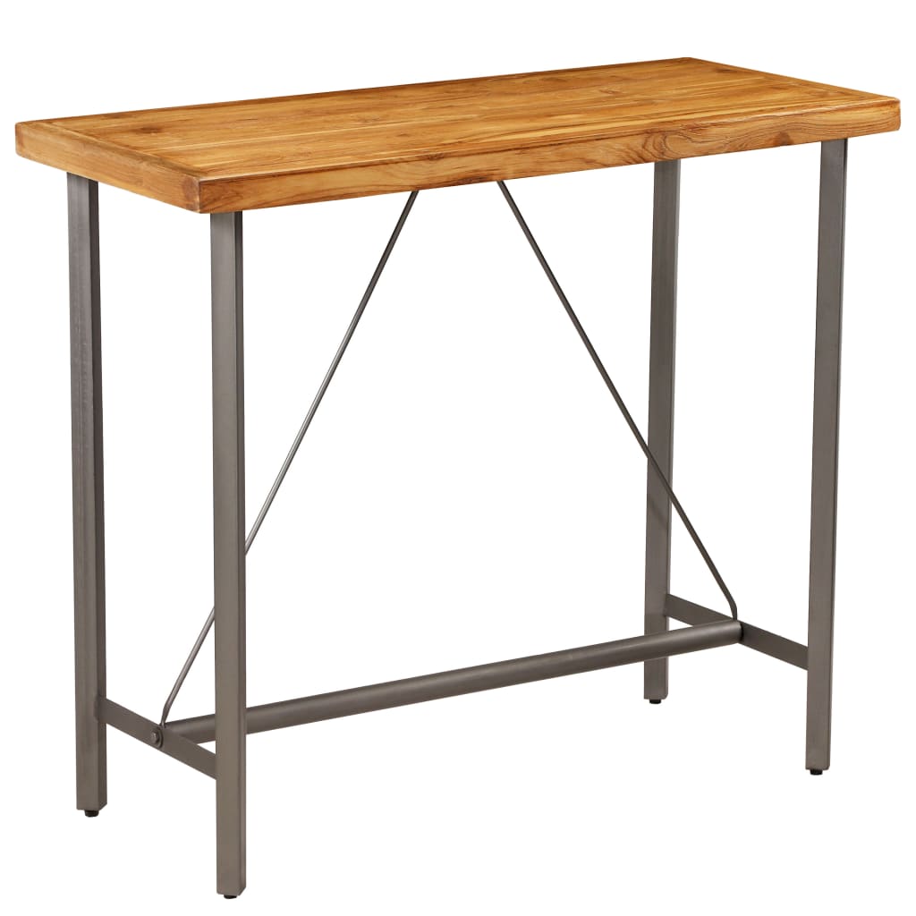 barbord 120x58x106 cm massivt genbrugsteak