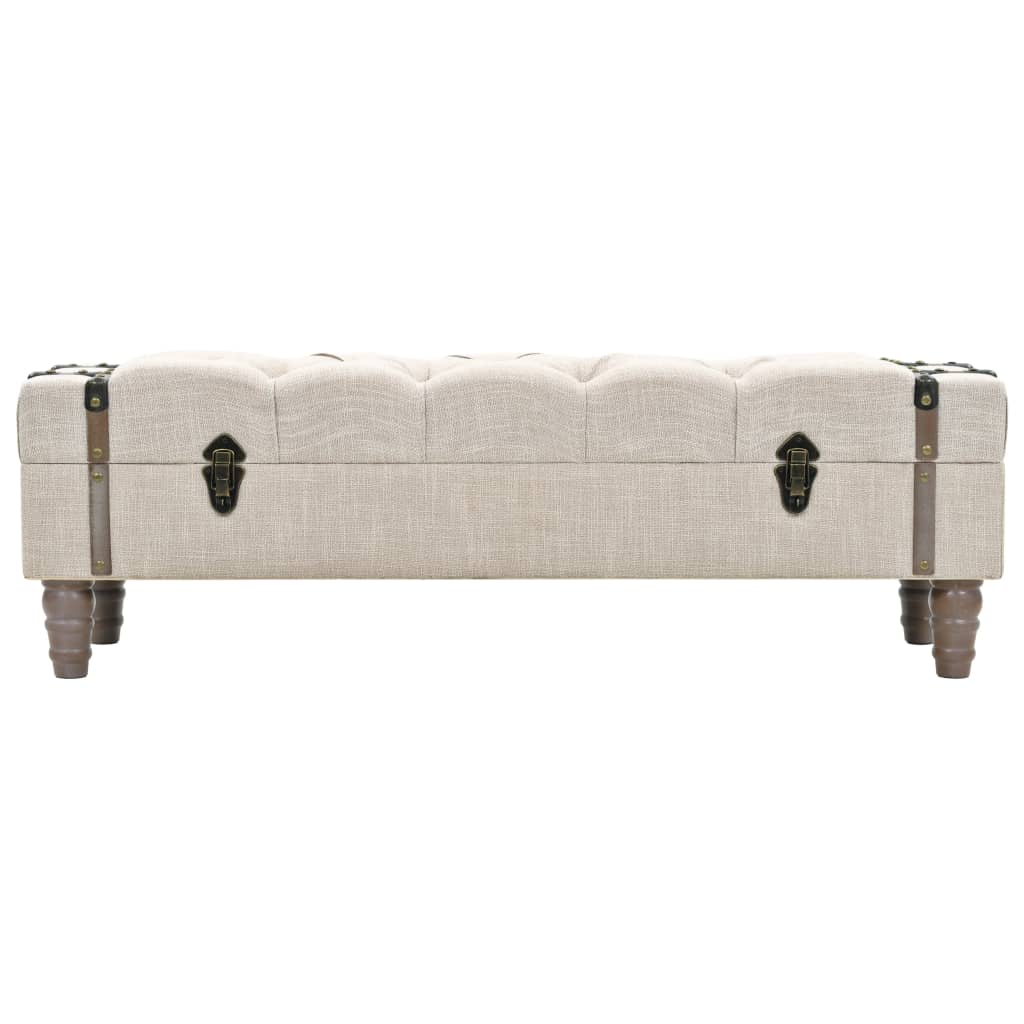 opbevaringsbænk 111x34x37 cm massivt træ og stål