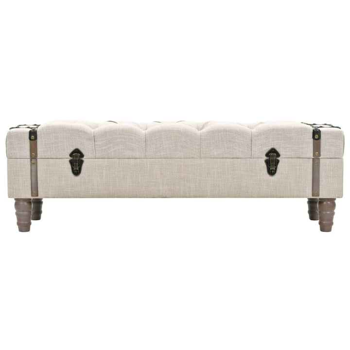 opbevaringsbænk 111x34x37 cm massivt træ og stål