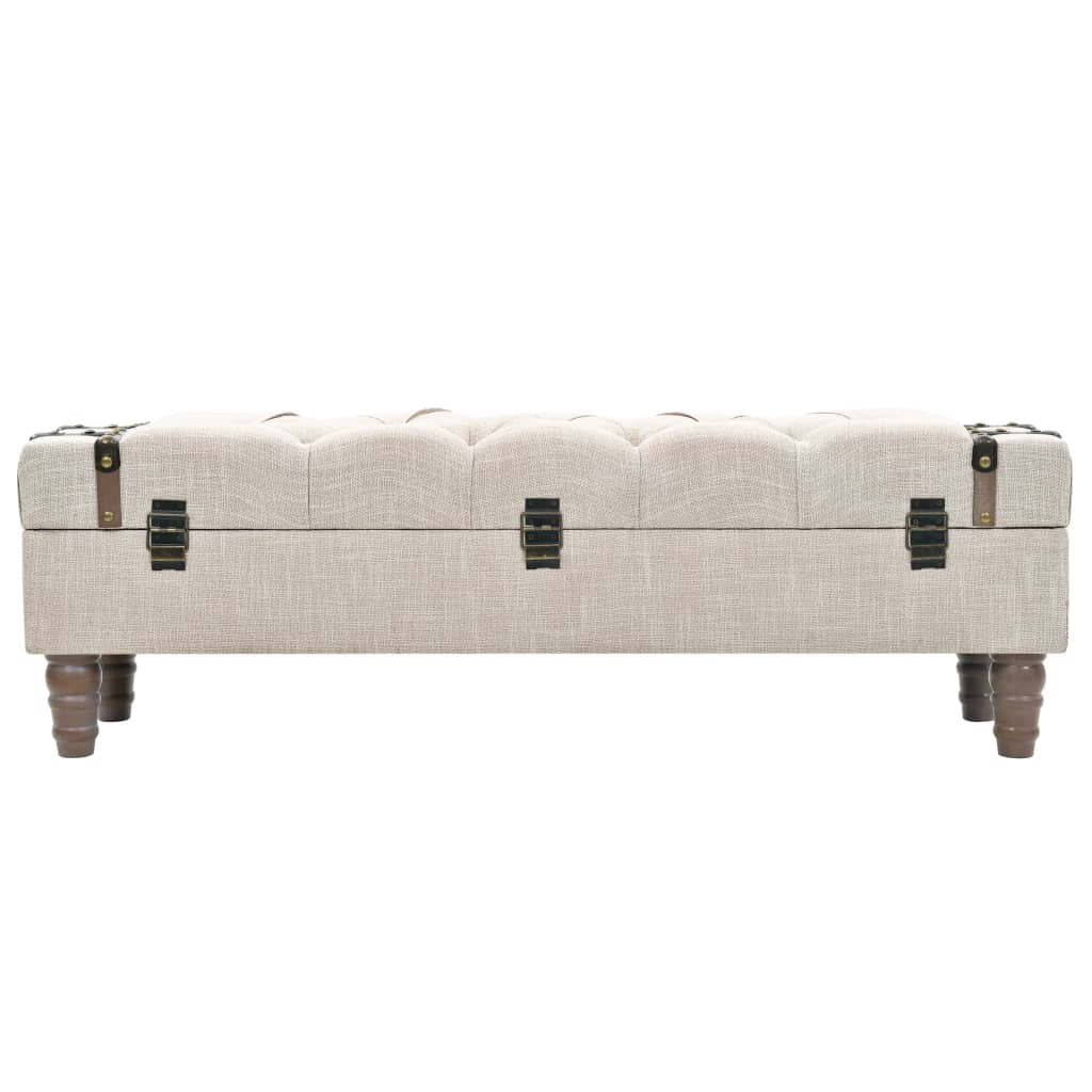 opbevaringsbænk 111x34x37 cm massivt træ og stål