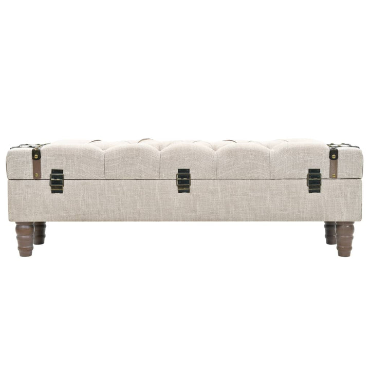 opbevaringsbænk 111x34x37 cm massivt træ og stål