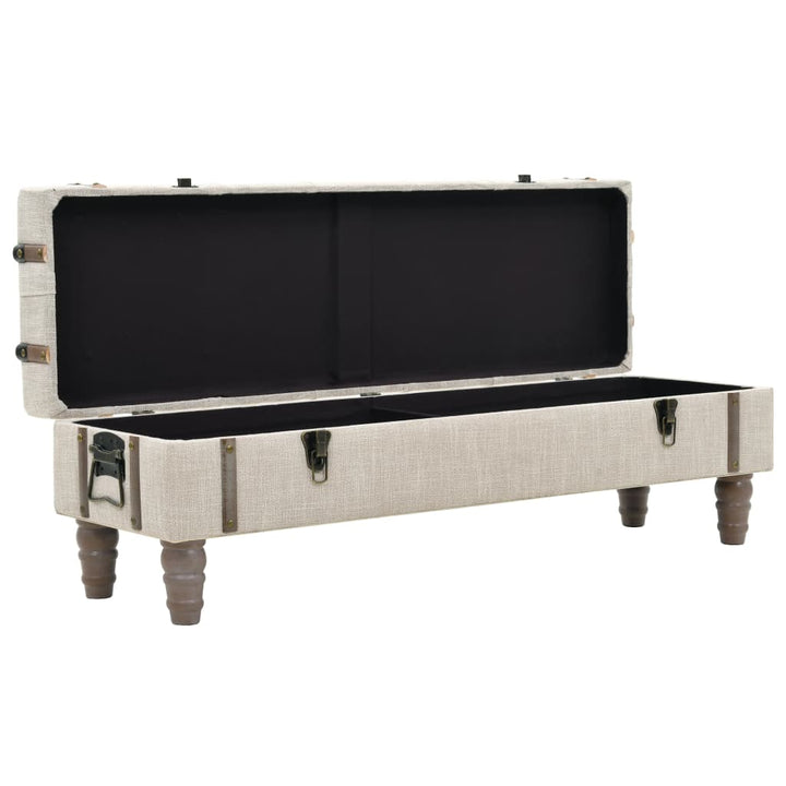 opbevaringsbænk 111x34x37 cm massivt træ og stål