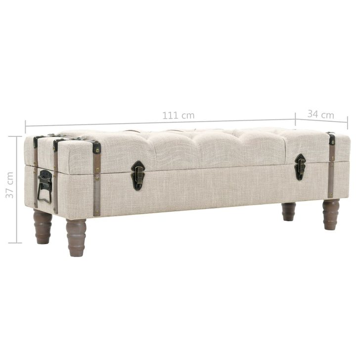 opbevaringsbænk 111x34x37 cm massivt træ og stål