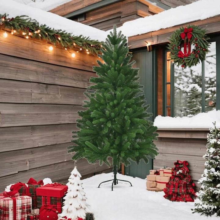 kunstigt juletræ med naturtro nåle 210 cm grøn