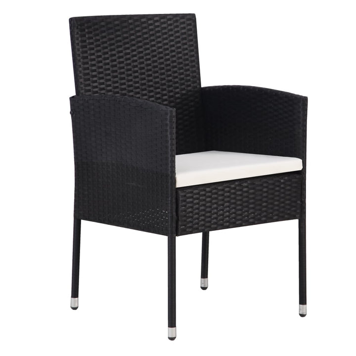 udendørs spisebordssæt 9 dele med hynder polyrattan sort