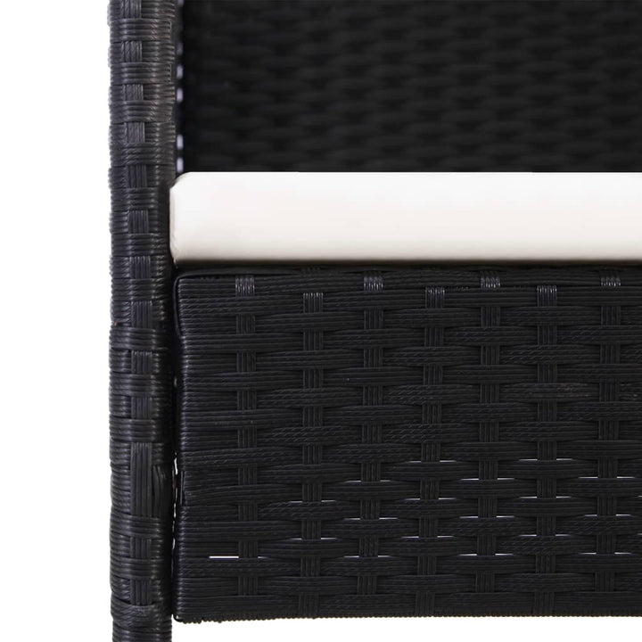 udendørs spisebordssæt 9 dele med hynder polyrattan sort