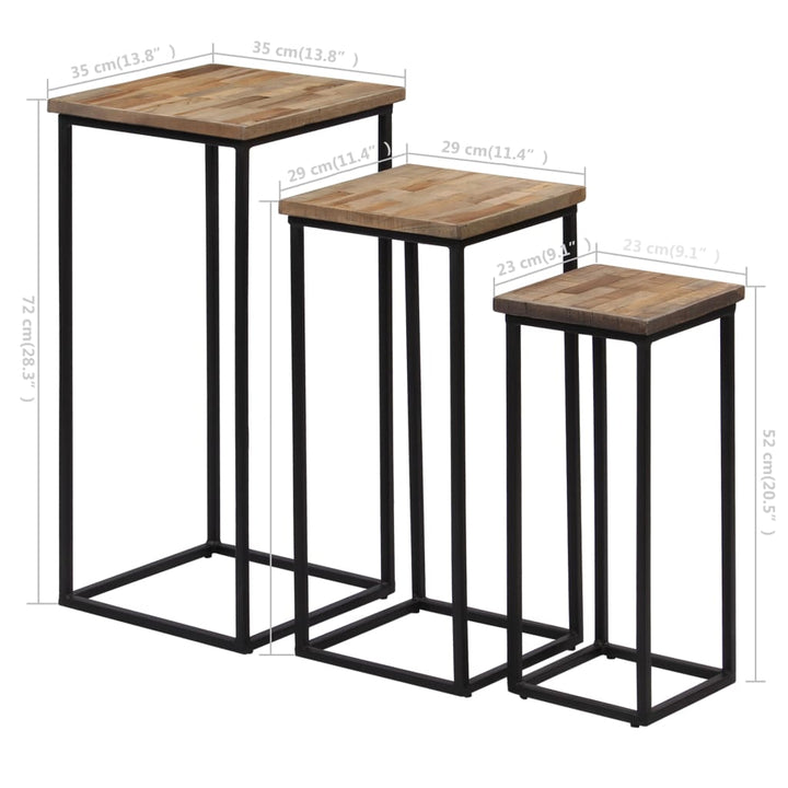 plantebordssæt 3 dele genanvendt teak