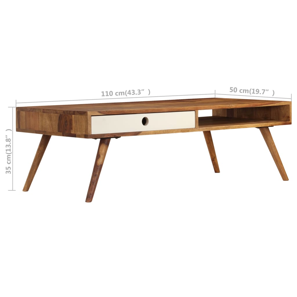 sofabord 110 x 50 x 35 cm massivt akacietræ