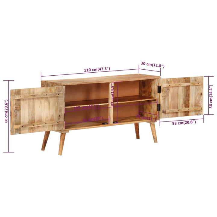 skænk 110x30x60 cm massivt mangotræ