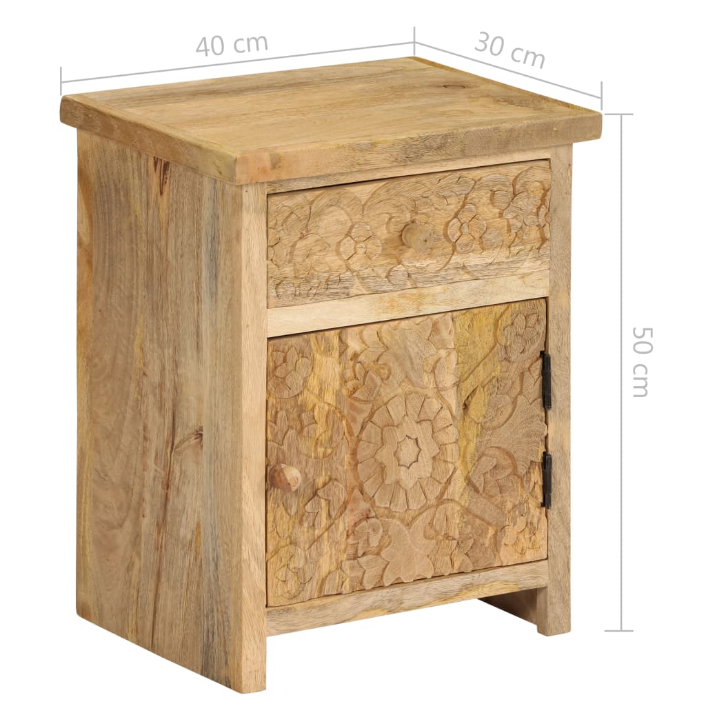 sengebord 40x30x50 cm massivt mangotræ