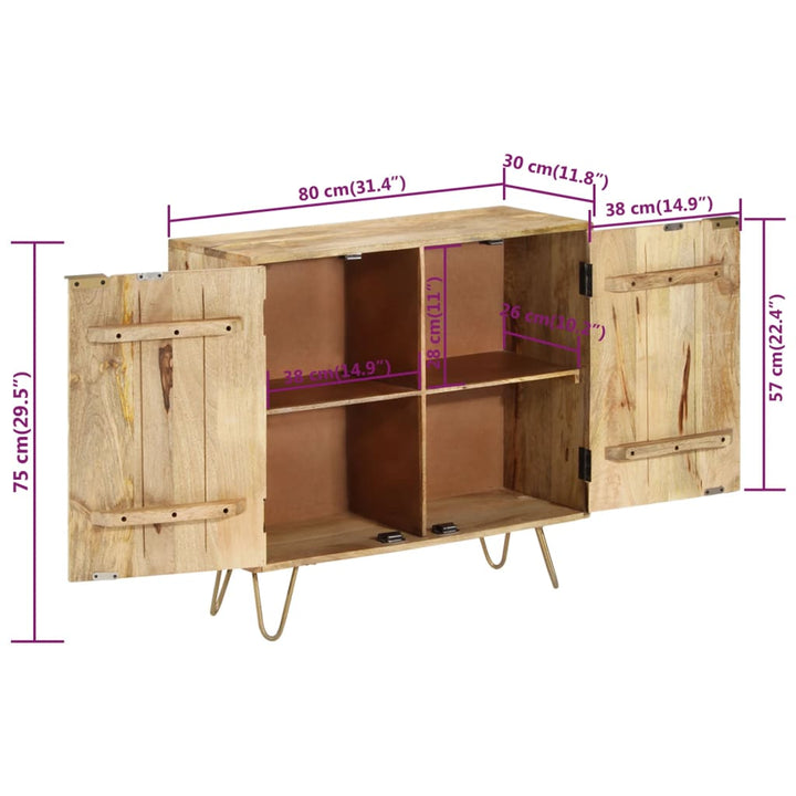 skænk 80x30x75 cm massivt mangotræ