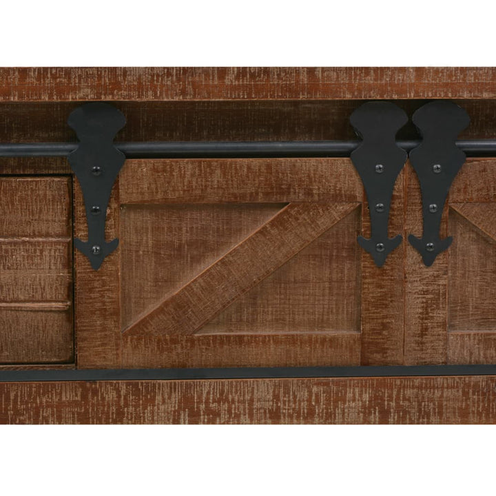 konsolskab i massivt grantræ 131 x 35,5 x 75 cm brun