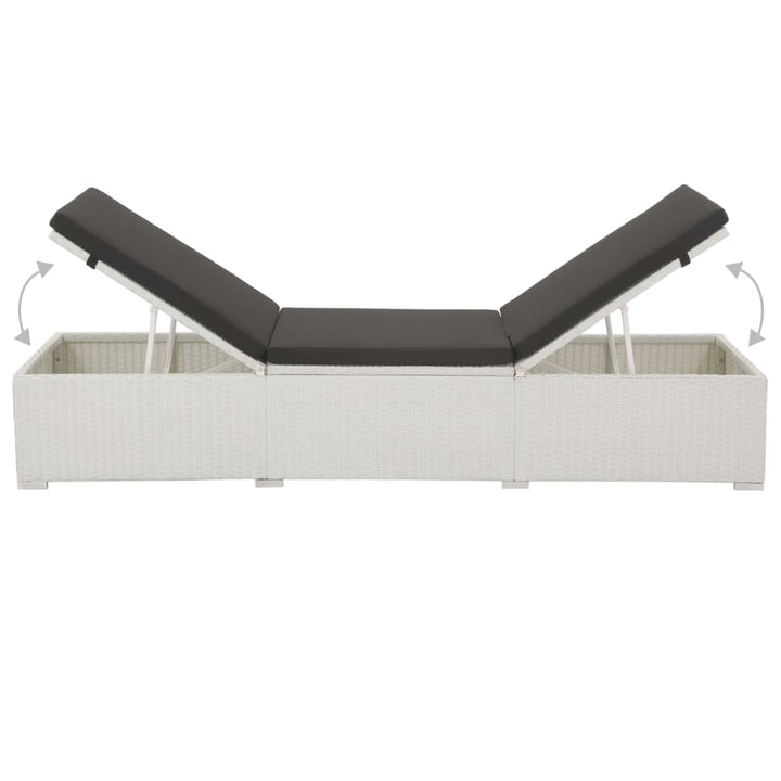 liggestol med hynde polyrattan hvid
