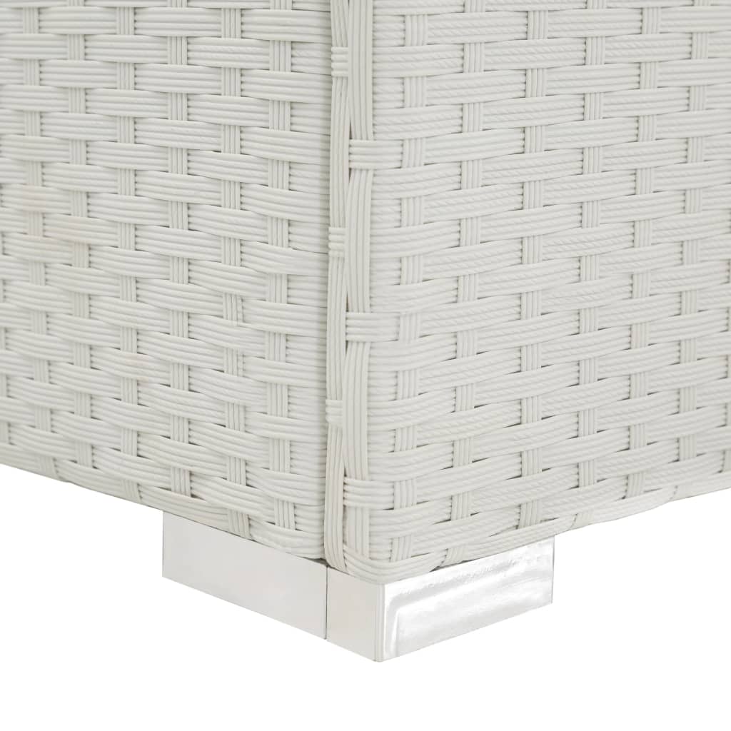 liggestol med hynde polyrattan hvid