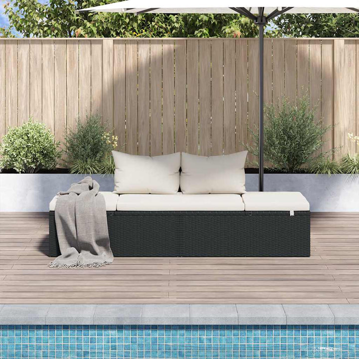 solseng sort 195 x 60 cm polyrattan