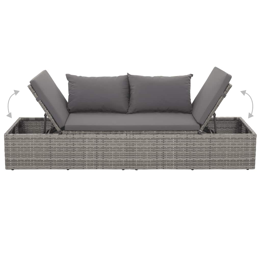 solseng grå 195 x 60 cm polyrattan