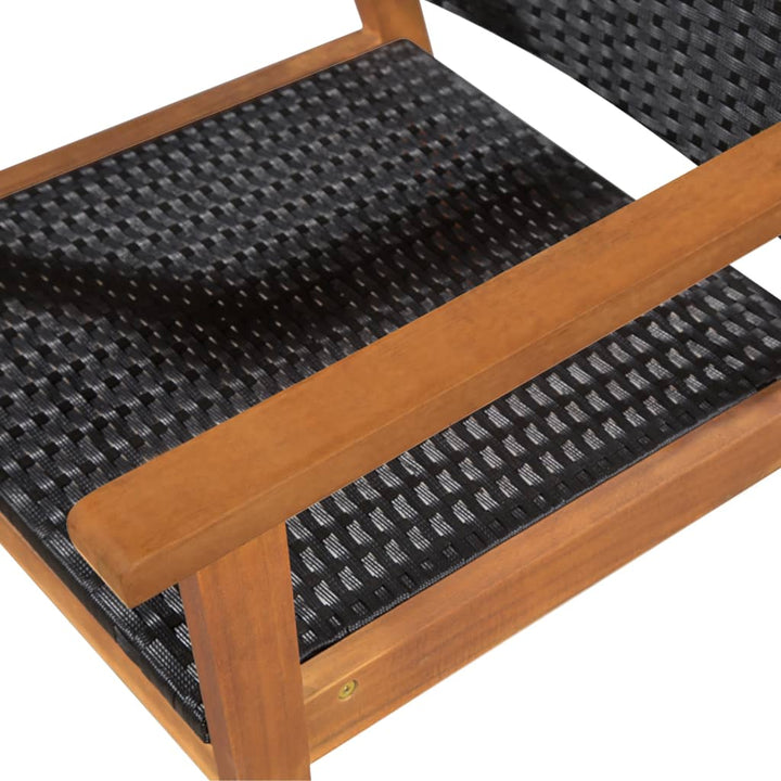 udendørs spisebordssæt 5 dele polyrattan sort og brun