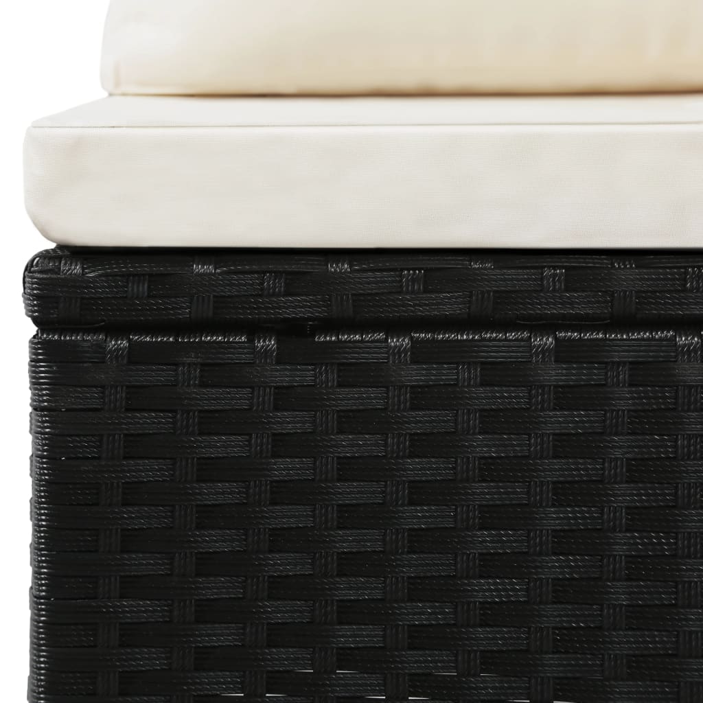 haveloungesæt 4 dele med hynder polyrattan sort