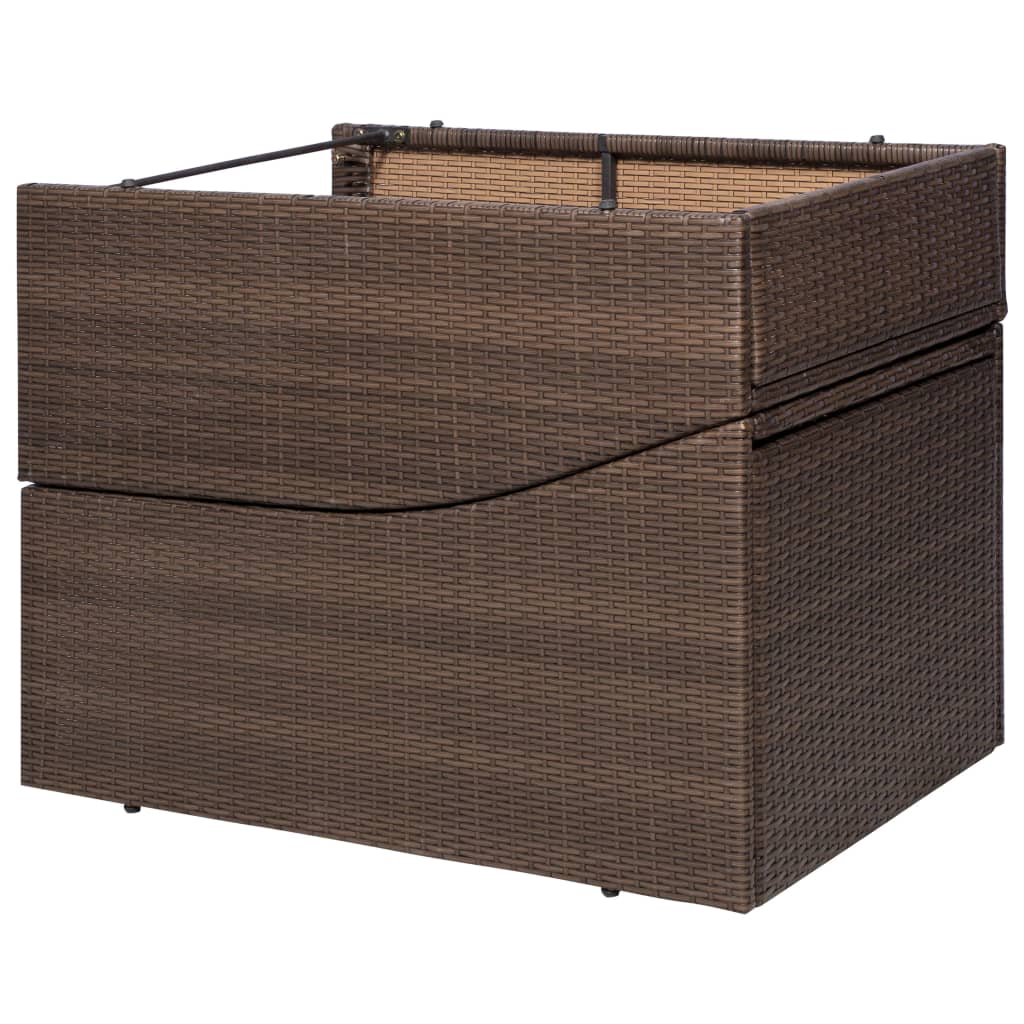liggestol med hynde polyrattan brun