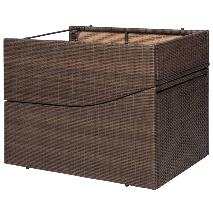 liggestol med hynde polyrattan brun