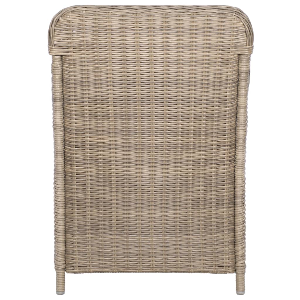 havestole med hynder 2 stk. polyrattan brun