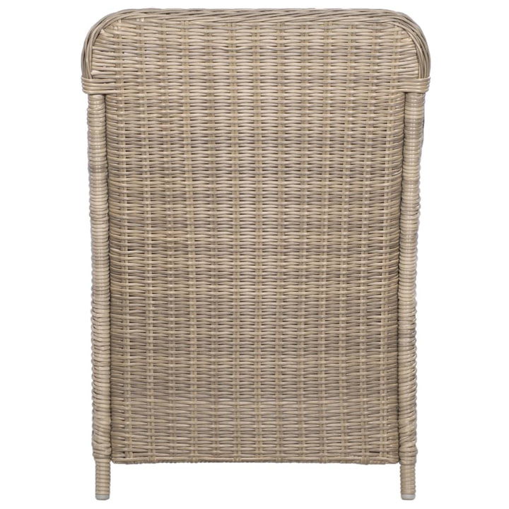 havestole med hynder 2 stk. polyrattan brun