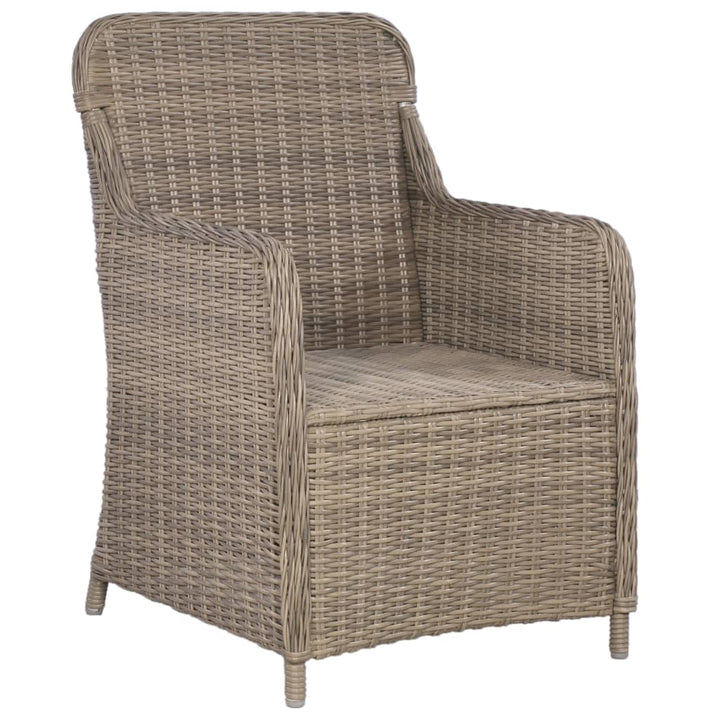 havestole med hynder 2 stk. polyrattan brun