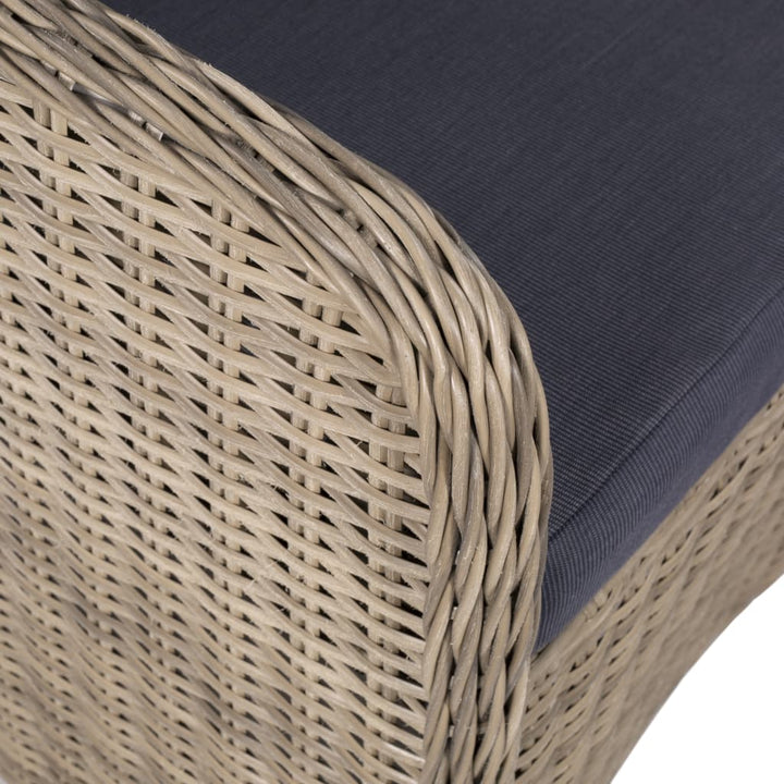 havestole med hynder 2 stk. polyrattan brun