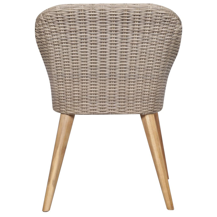 havestole med hynder 2 stk. polyrattan brun