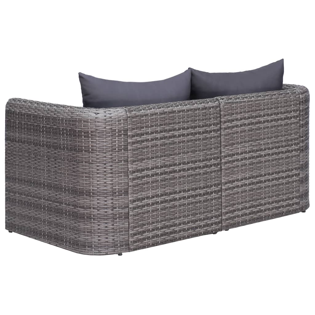 hjørnesofaer til haven 2 stk. grå polyrattan