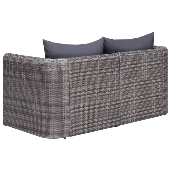 hjørnesofaer til haven 2 stk. grå polyrattan