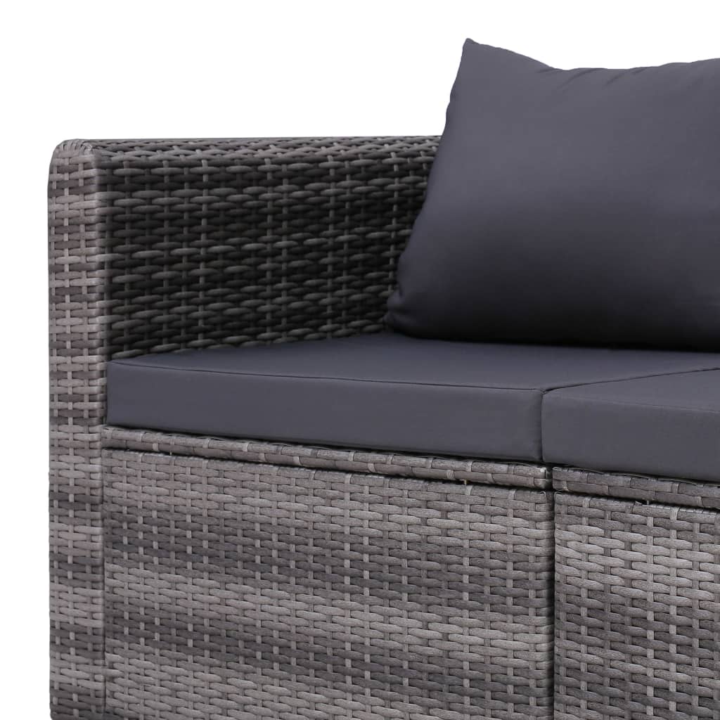 hjørnesofaer til haven 2 stk. grå polyrattan