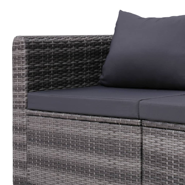 hjørnesofaer til haven 2 stk. grå polyrattan