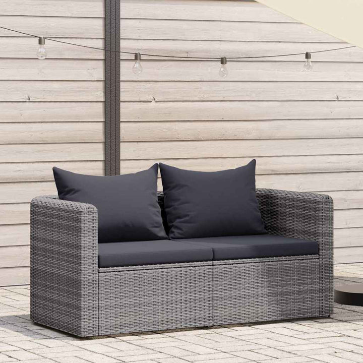 hjørnesofaer til haven 2 stk. grå polyrattan