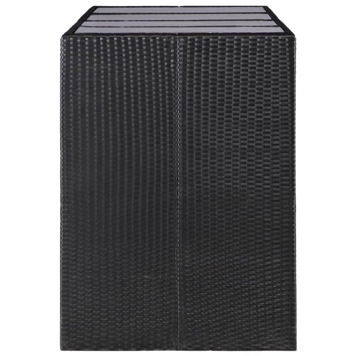 udendørs spisebordssæt i 9 dele polyrattan sort