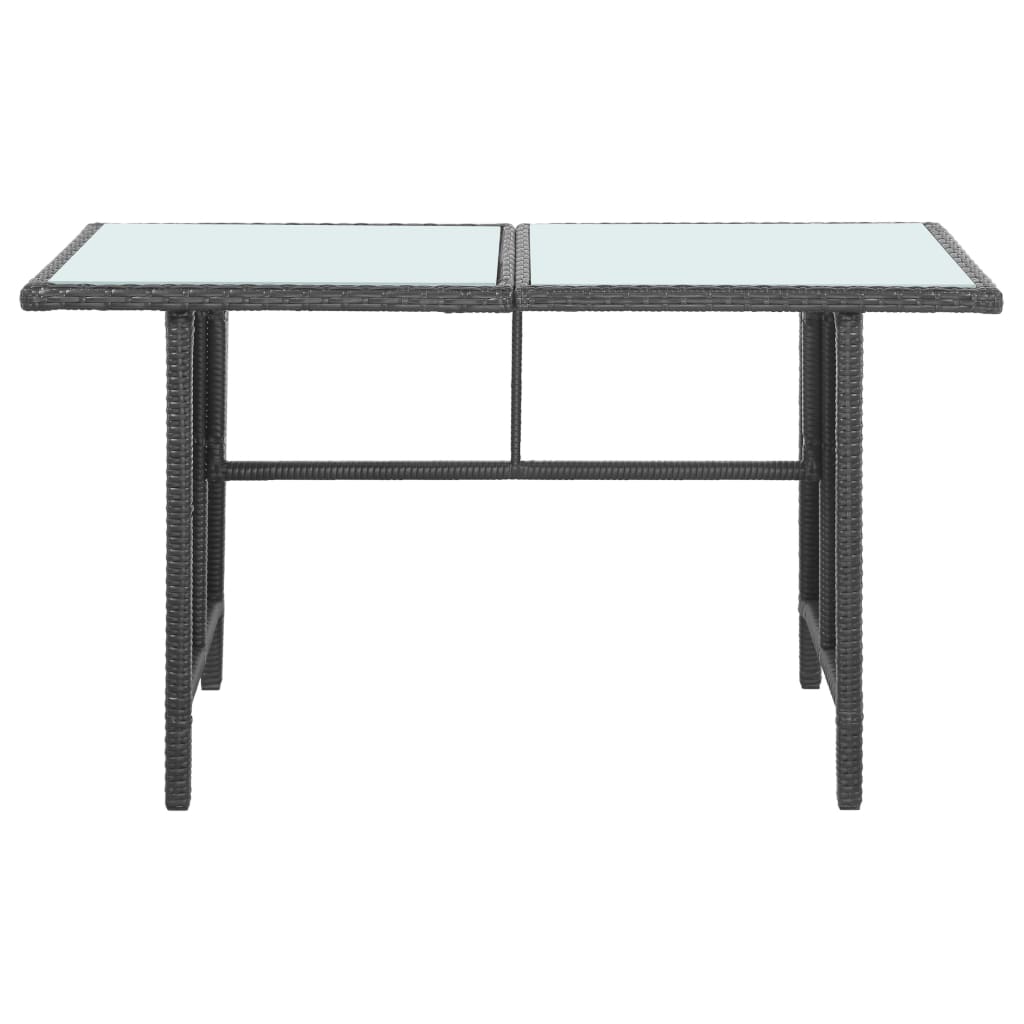 haveloungesæt 5 dele med hynder polyrattan sort