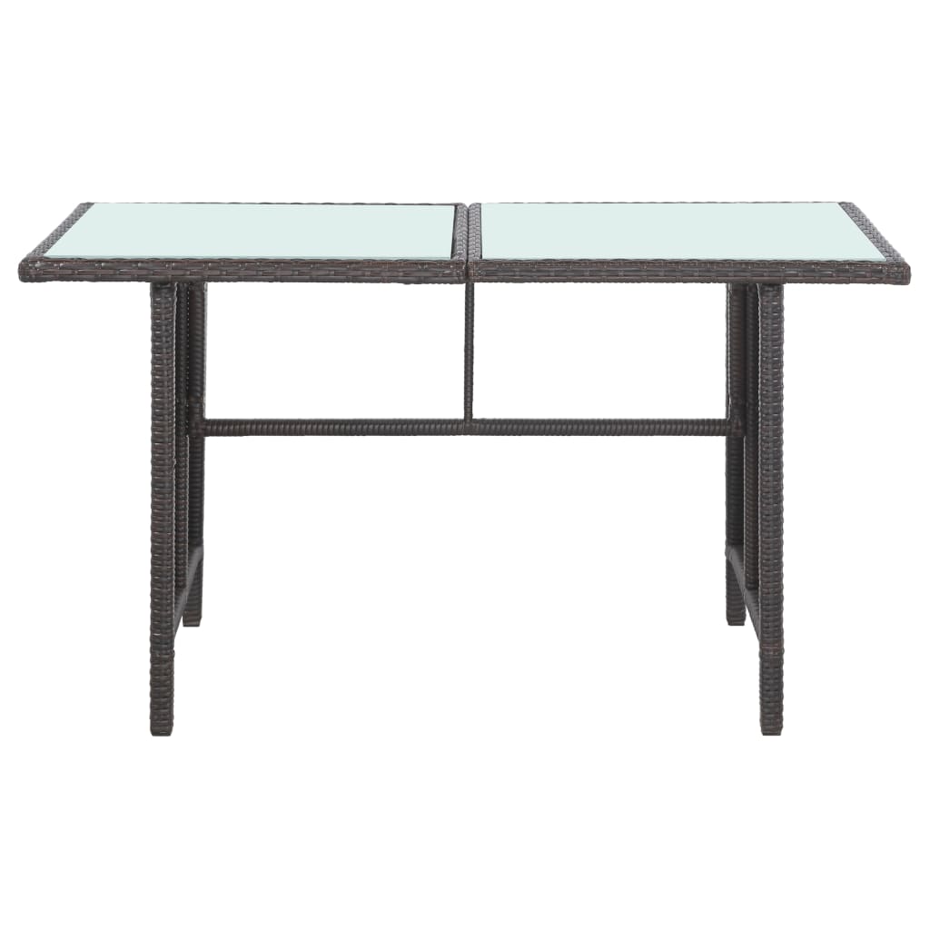 haveloungesæt 5 dele med hynder polyrattan brun