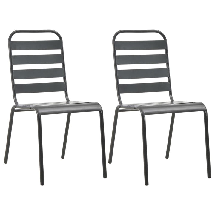 stabelbare havestole 2 stk. stål grå