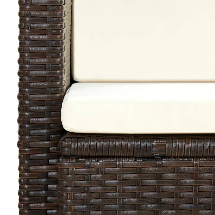 2-personers havesofa med hynder brun polyrattan