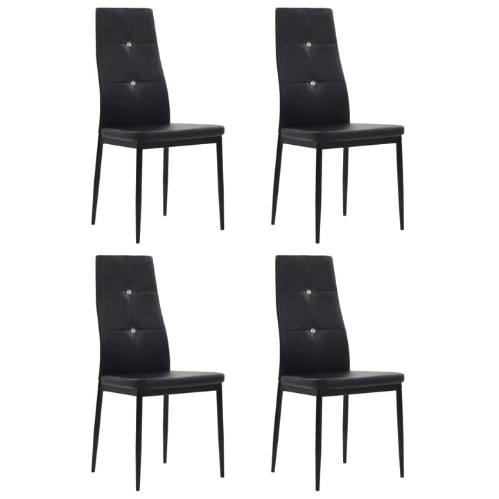 spisebordsstole 4 stk. kunstlæder sort