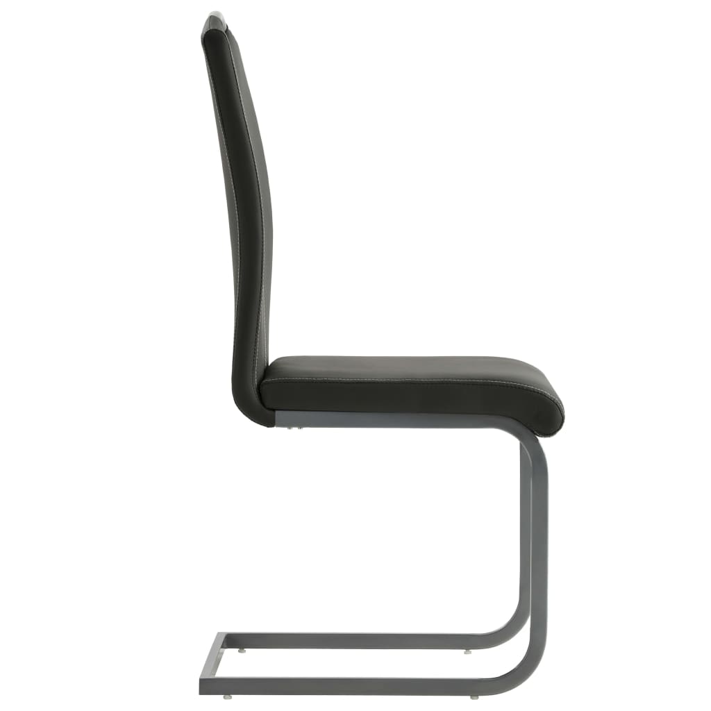 spisebordsstole med cantilever 4 stk. kunstlæder grå