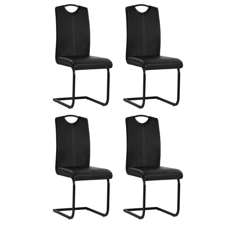 spisebordsstole med cantilever 4 stk. kunstlæder sort