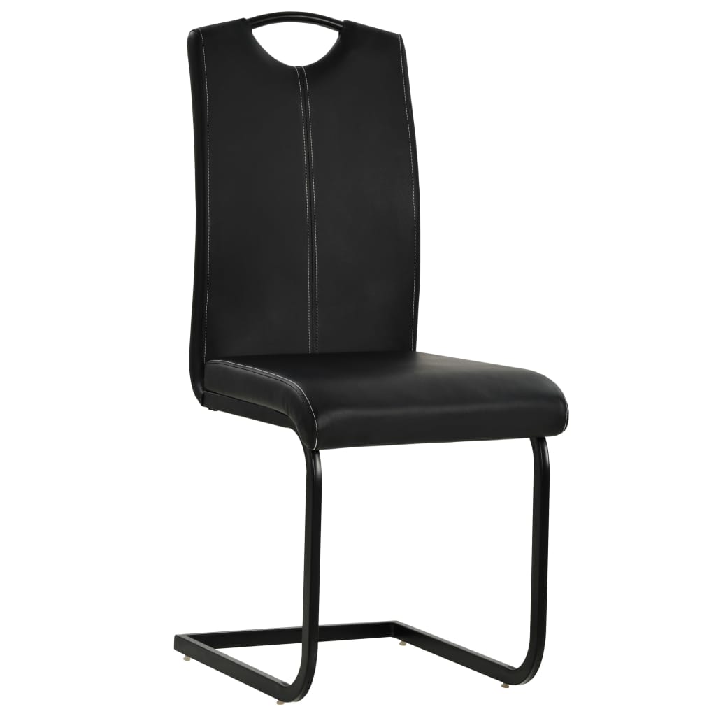 spisebordsstole med cantilever 4 stk. kunstlæder sort