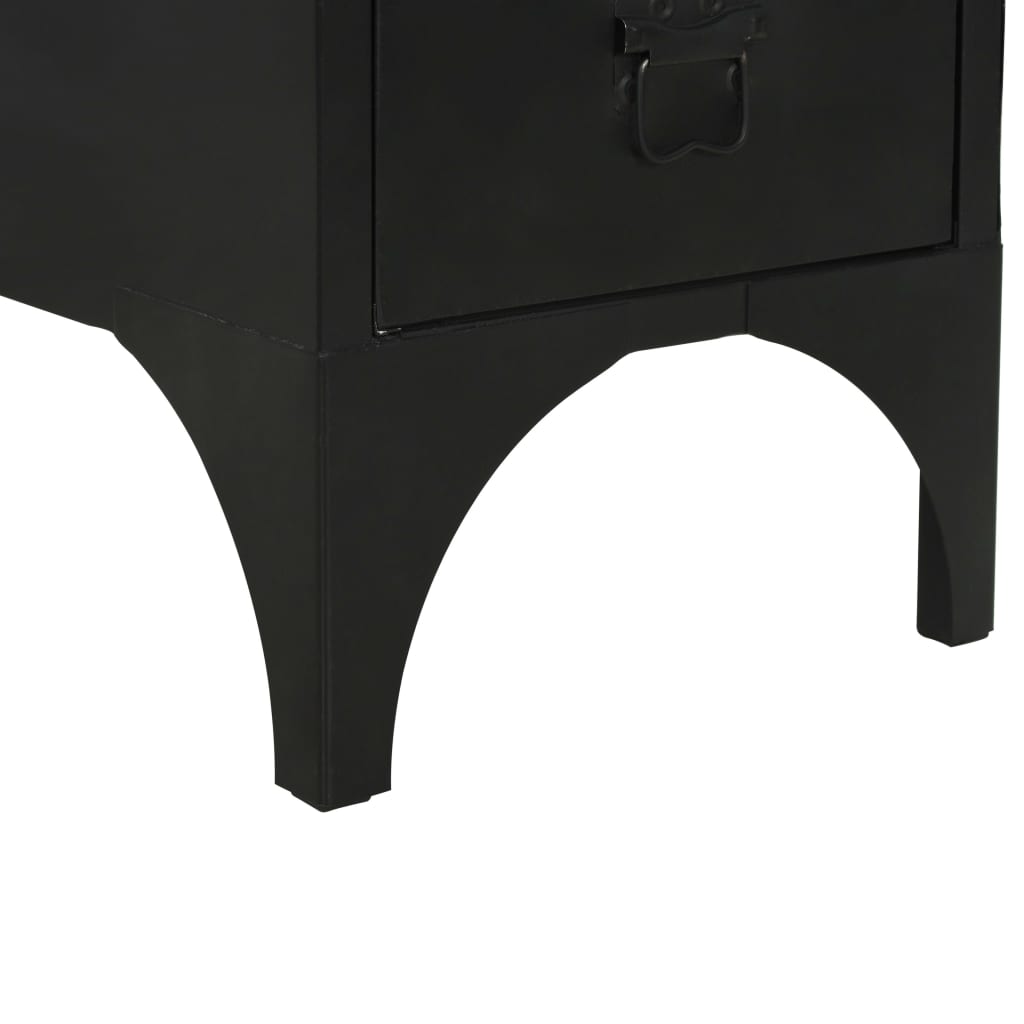 enkelt piedestal-skrivebord massivt grantræ og stål 100 x 50 x 76 cm