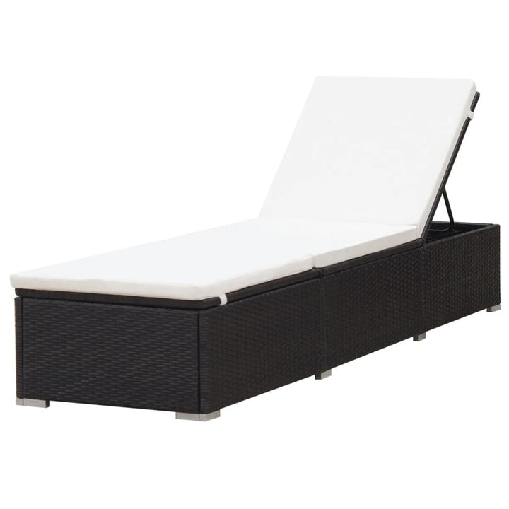 liggestol med hynde polyrattan brun