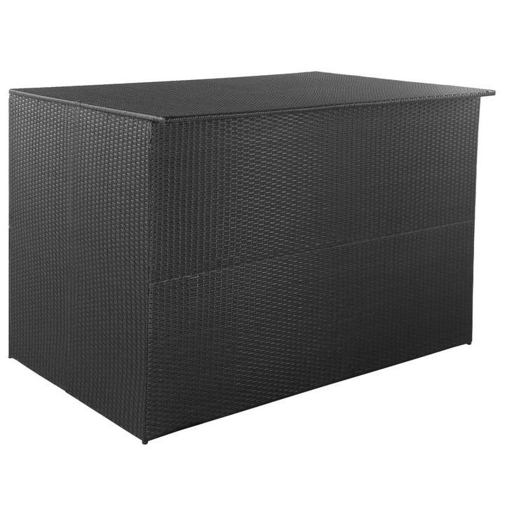udendørs opbevaringskasse 150x100x100 cm polyrattan sort