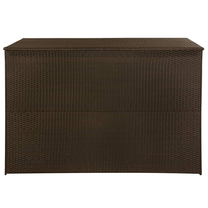 udendørs opbevaringskasse 150x100x100 cm polyrattan brun